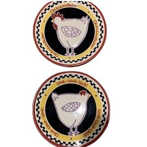 Southern Living @ Home Becky Denny Rooster & Hen Plates